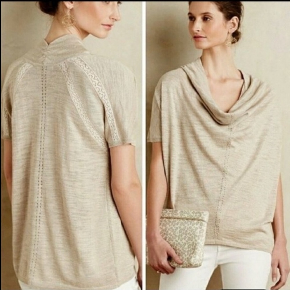 Knitted & Knotted Cowled Celice Pullover‎ Sweater Size XS